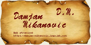 Damjan Mikanović vizit kartica